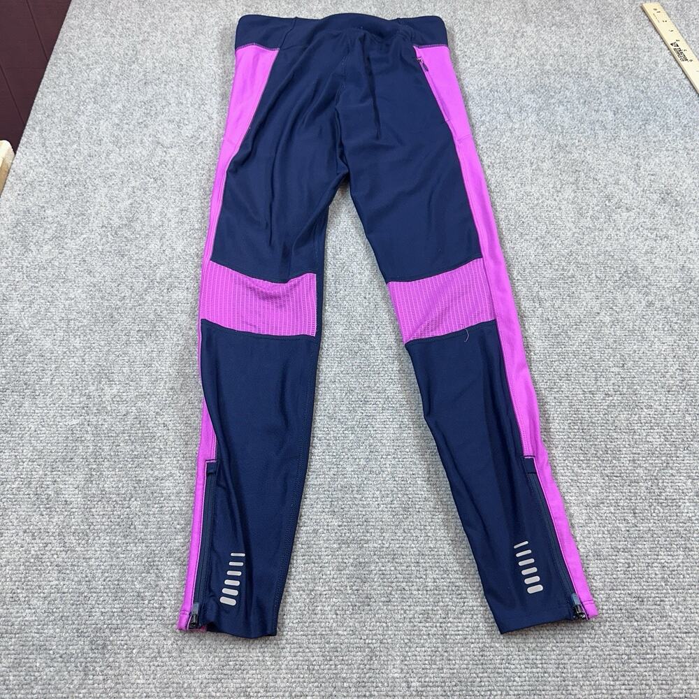 Under Armour HeatGear Compression Leggings Womens M Navy Pink Athletic Running - Picture 8 of 9